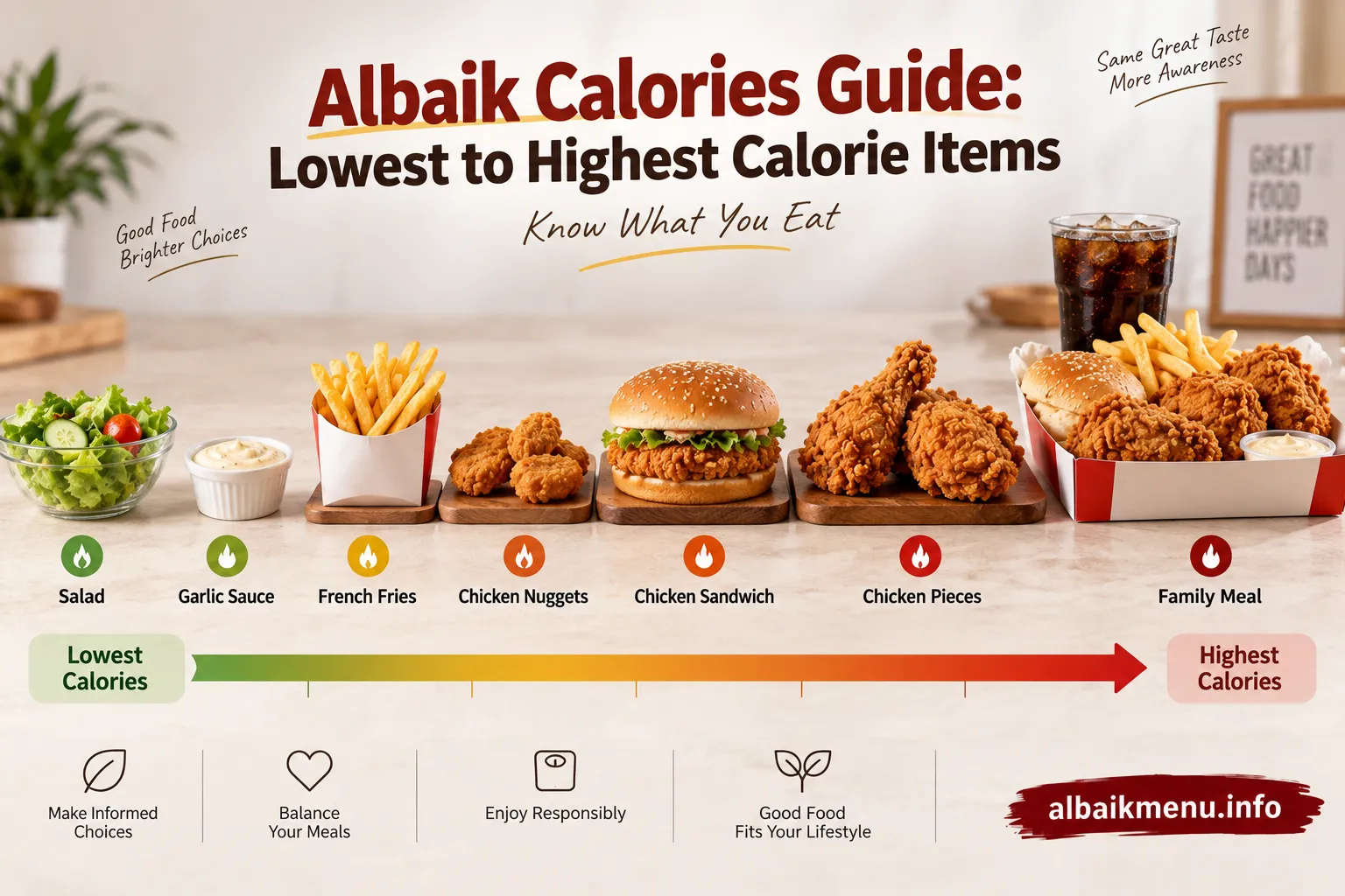 Albaik Calories Guide: Lowest to Highest Calorie Items September 2026 2 Al baik calories