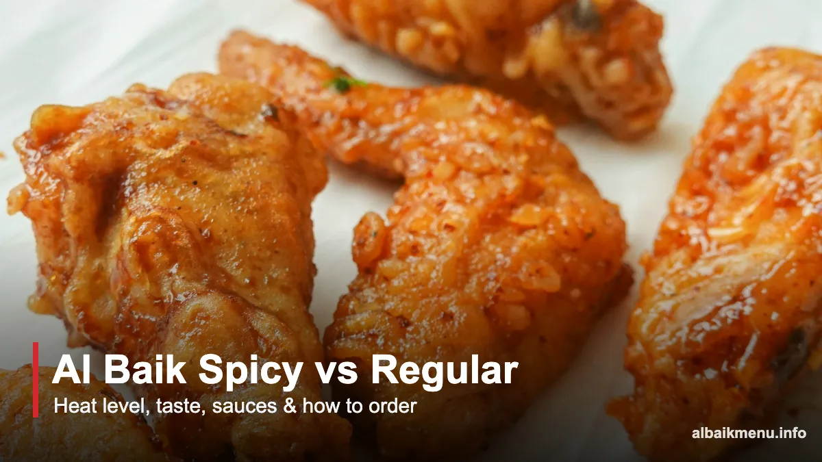 Al Baik spicy chicken vs regular broasted chicken - crispy fried chicken pieces