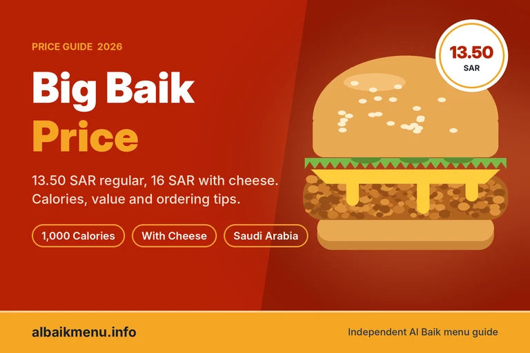 Big Baik price and calories at Al Baik Saudi Arabia 2026